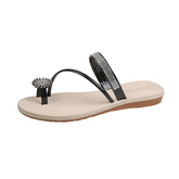 Rhinestone Women's Sandals: Comfy Roman-Style Summer Beach Flats